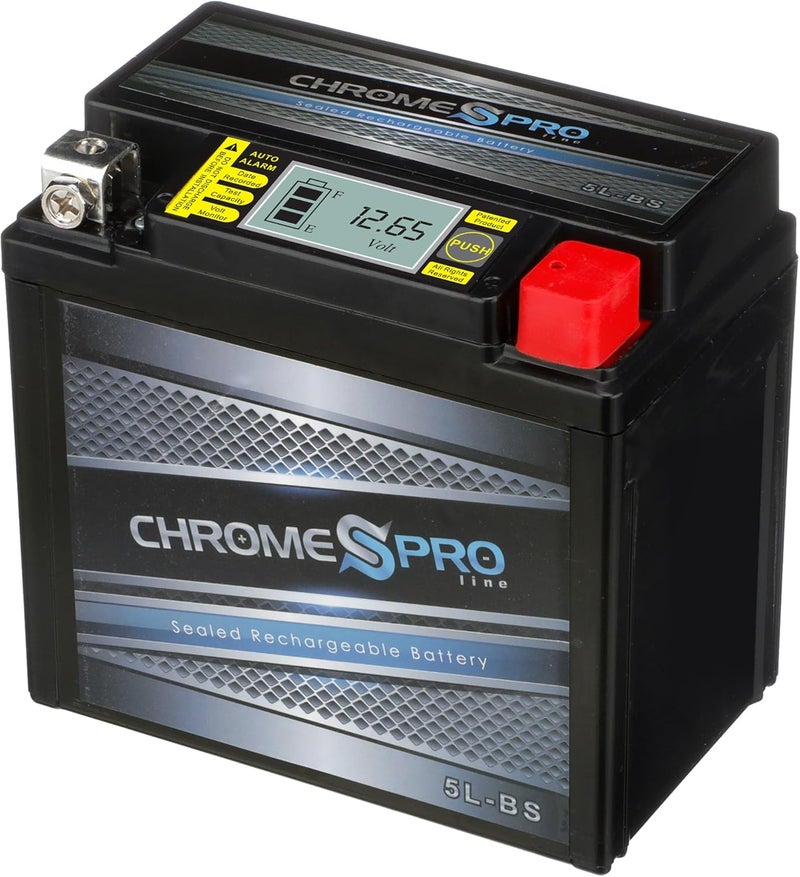 Chrome S Pro Chrome Pro iGel YTX5L-BS Battery – 70 CCA, Gel Electrolyte, LCD Display, 12V 4Ah – Fits ATV, Motorcycle, Scooter, Jet Ski, Dirt Bike, UTV, Snowmobile & More – T3 Nut & Bolt Terminal - Image 2